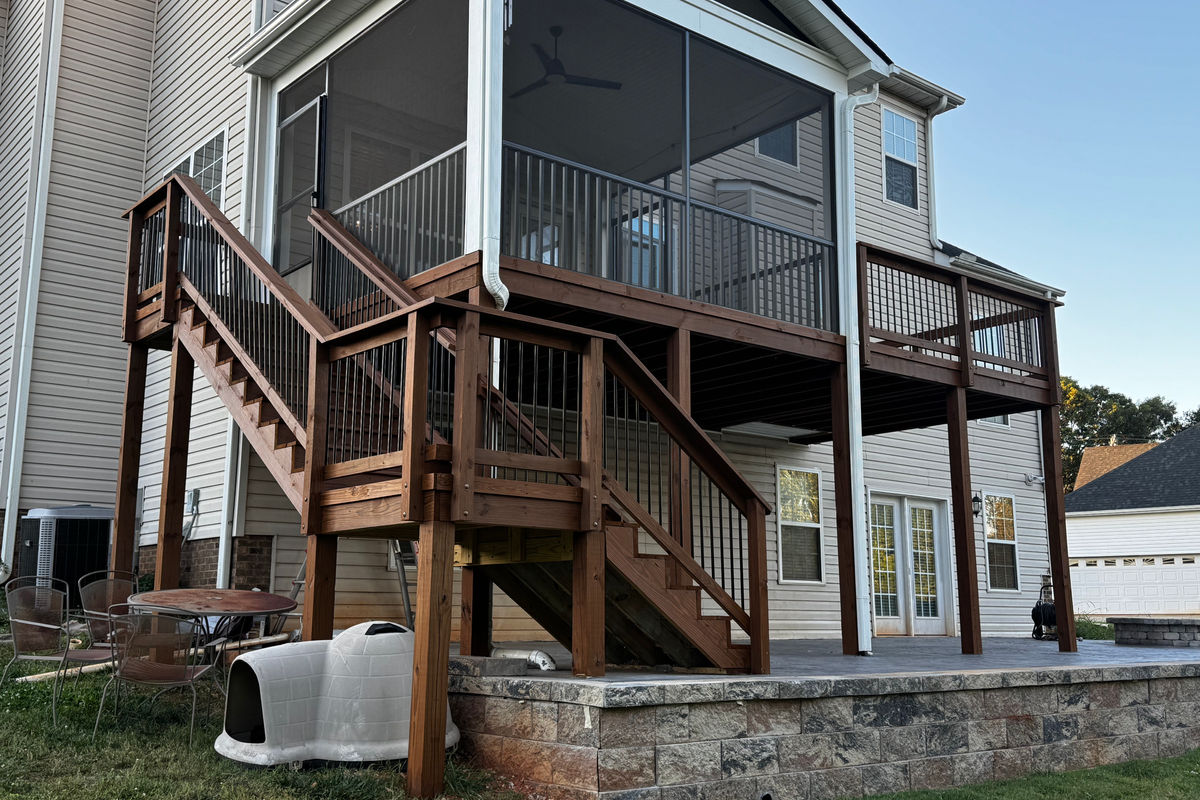 Oil-stained deck in Greer, SC